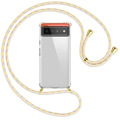 Abbildung von mtb more energy® Handykette kompatibel mit Google Pixel 6 (6.4&#039;&#039;) Vintage Flowers/Gold Smartphone Hülle zum Umhängen Anti Shock Full TPU Case