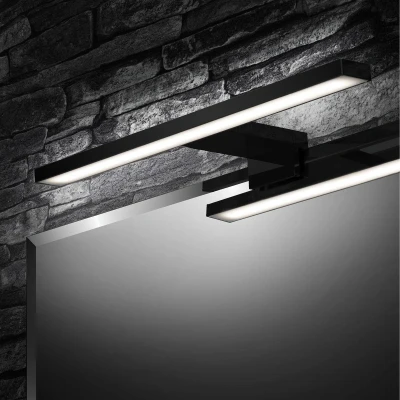 Abbildung von Briloner Leuchten LED Spiegelleuchte, Spiegellampe IP44, Badleuchte, Badlampe 5 Watt, 500 Lumen, 4000 Kelvin, Schwarz, 300x103x36mm (LxBxH)