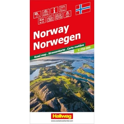 Abbildung von Hallwag Strassenkarte Norwegen 1:750.000: Inkl. Transitpläne, Ortsverzeichnis und Reiseinformationen
