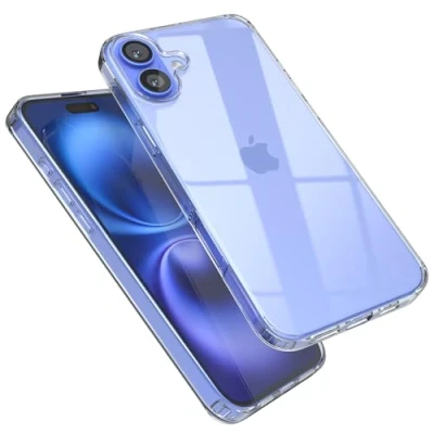 Abbildung von EAZY CASE Premium Crystal TPU Hülle kompatibel mit iPhone 16 Plus Silikon Kameraschutz, Slimcover, Handyhülle, Silikonhülle, Backcover, Durchsichtig in Transparent