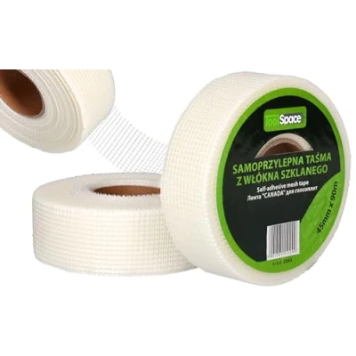 Abbildung von ToolSpace Glasfaserband 4,5cm x 90m Putzklebeband Gipskartonplatten, Gips Reparatur Reparaturband Armierungsgewebe Glasfaserstreifen Trockenbau Werkzeug Fibreglass Tape Gitterband