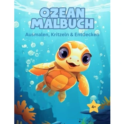 Abbildung von Spaßiges Malbuch für Kinder ab 4 Jahren mit Meerestieren Delfine, Schildkröten, Fische, Wale und mehr!: Kreativer Ausmal Kritzelspaß Perfekt zum Kennenlernen der Unterwasserwelt