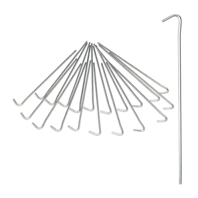 Abbildung von 200er Pack Zeltnagel, Heringe Camping, Bodenanker für Zeltbefestigung, Widerhaken, Erdanker 22cm, Stahl, Silber