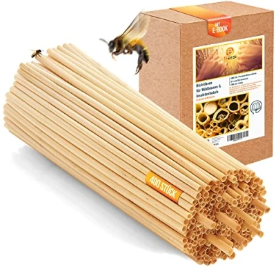 Abbildung von BEESI 400x Nisthülsen Stroh 20 cm lang für Insektenhotel I Durchmesser 3 5 mm inkl. E Book Niströhren Bienenhotel Nisthilfe Wildbienen