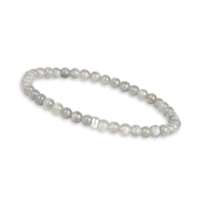 Abbildung von GD GOOD.designs Regenbogen Mondstein Perlenarmband Damen mit echten 4mm Natursteinen und 925 Silber Perle Edelstein Armband I Kugelarmband Naturstein Perlen