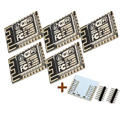 Abbildung von TECNOIOT 5 Stück ESP 12F ESP12F ESP8266 Serielles WiFi Modul (Upgrade 12) + Plattenerweiterung