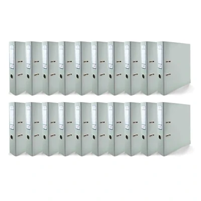 Abbildung von Netuno 20x Akten Ordner glänzend Pastellblau DIN A4 Ekobox Premium Edition 2 Ring Mechanik Ringorder 75 mm Kunststoff breit Büroordner Plastikordner Ringmappe breiter Aktenordner