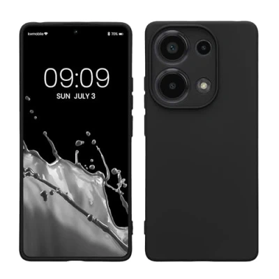 Abbildung von kwmobile Slim Case kompatibel mit Xiaomi Redmi Note 13 Pro 4G Hülle Handyhülle aus Silikon in Schwarz