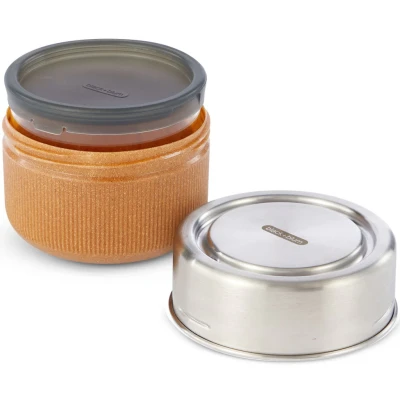 Abbildung von black+blum Lunchbox, (3 tlg.), spülmaschinengeeignet, mit Edelstahldeckel und Silikonschutzaufleger