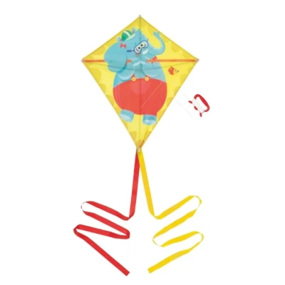 Abbildung von Janod Drachen für Kinder Applepop Elefanten Motiv Rautenform Outdoor und Strandspiel Geschicklichkeitsspiel Fördert die Koordination Ab 5 Jahre, J03361