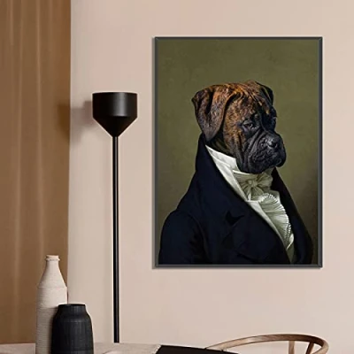Abbildung von XIANGPEIFBH Renaissance Tier Hund Portraits Wandkunst Leinwand Poster Druck Bild Home Wohnzimmer Dekoration Malerei Kunstwerk 30x40cm (12 &quot;x 16&quot;) Ungerahmt