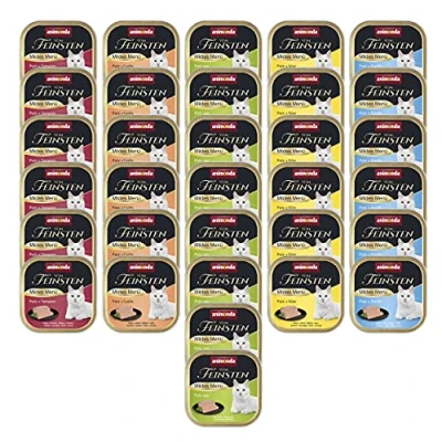 Abbildung von vom Feinsten Mildes Menü Milde Vielfalt (32 x 100g), Katzenfutter nass ohne Getreide und Zucker von animonda, leicht verdauliches Katzenfuttermit Putenfleisch