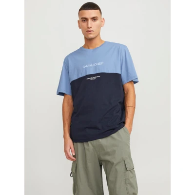 Abbildung von Jack &amp; Jones Ryder Blocking Kurzarm Tshirt print, Herren, Größe: XS, Hellblau