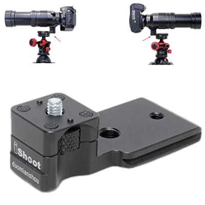 Abbildung von iShoot Metall Objektivstativ, Stativhalterung, Ringsockel, fu脽, kompatibel mit Panasonic Leica DG Vario Elmar 100鈥�400 mm f/4鈥�6.3 ASPH Power OIS, Objektivst眉tzhalter Arca Fit QR Platte