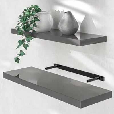 Abbildung von Casaria Wandboard, mit Halterung 50 110 cm Schwebend 15kg Tragkraft Küche Wohnzimmer