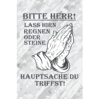 Abbildung von Bitte Herr! Lass Hirn regnen! Lustiges Notizbuch Büro Geschenk Arbeitskollegen: Kariertes DIN A5 120 Seiten