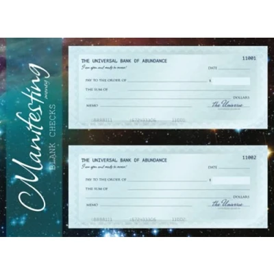 Abbildung von Manifesting Money Blank Checks: The Secret Checkbook with 40 Law of Attraction Cheques to Manifest Your Dream Life and Financial Freedom