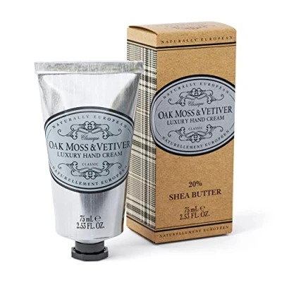 Abbildung von Naturally European Oak Moss and Vetiver Hand Cream, with Shea Butter to Moisturise Protect Skin, Earthy Floral Scent, for All Skin Types 75ml
