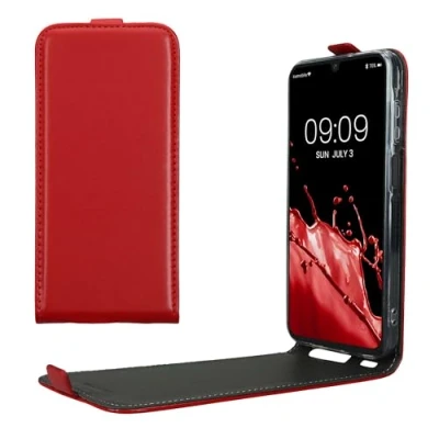 Abbildung von kwmobile Schutzhülle kompatibel mit Samsung Galaxy A15 5G Hülle Handy Flip Case Handyhülle Dunkelrot