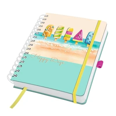 Abbildung von Sigel JN655 Spiralblock A5 Notizblock Bullet Journal, dotted, starkes 120g Papier, 240 Seiten, Summer Breeze, vegan, aus nachhaltigem Papier hergestellt