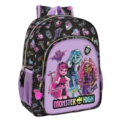 Abbildung von Safta Monster High Schulrucksack für Kinder, anpassbar, ideal Kinder im Schulalter, bequem und vielseitig, Qualität Strapazierfähigkeit, 32 x 12 38 cm, Schwarz, Estándar, Casual