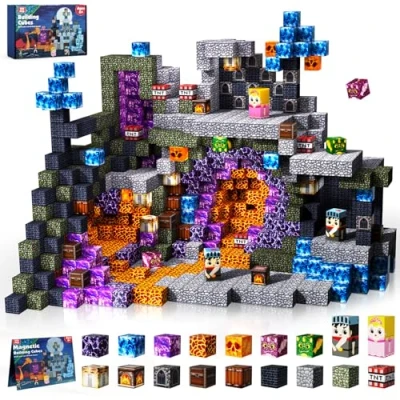 Abbildung von GraceDuck Magnetische Bausteine Bauen Deine Welt Rettung der Prinzessin Edition Magnetic Blocks 150PCS Montessori Spielzeug ab 5 6 7 8 9 Jahre Geschenk für Kinder Jungen und Mädchen