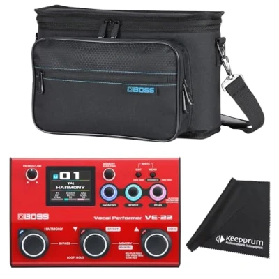 Abbildung von Boss VE 22 Multi Effektgerät für Gesang Vocal Performer + CBVE22 Tasche keepdrum Tuch