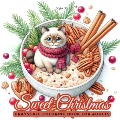 Abbildung von Sweet Christmas Coloring Book: Adorable Animals and Festive Characters in Delicious Holiday Treats A Relaxing Grayscale Book for Adults ... Series Adults, Band 4)