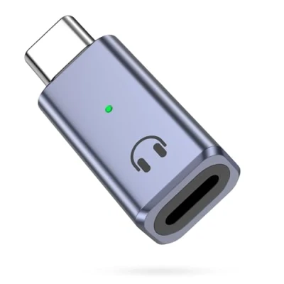 Abbildung von MoKo Lightning auf USB C Audio Adapter, Kopfhörer Adapter für iPhone 16 15 Pro Max Plus, iPad Air/Pro, MacBook, Nicht zum Lade/Datenübertragung, Grau