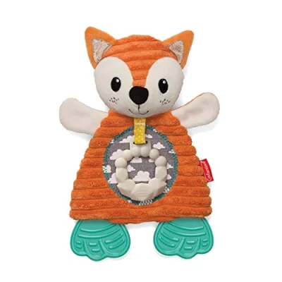 Abbildung von INFANTINO Go Gaga Cuddly Teether Fox, Spielzeug Fuchs, für die sensorische Erkundung, aus Silikon, Beißring und Zahnungshilfe, mehrfarbig, 316201