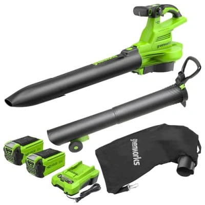 Abbildung von Schnurloser Laubbläser Greenworks GD40BVIIK2X 40 V 2x2,0 Ah schnurlos.
