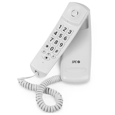 Abbildung von SPC Original Lite 2 Kompaktes und benutzerfreundliches Festnetztelefon für den Schreibtisch oder die Wand, Signallicht, 10 indirekte Speicherplätze, große Tasten, Wahlwiederholung Weiß