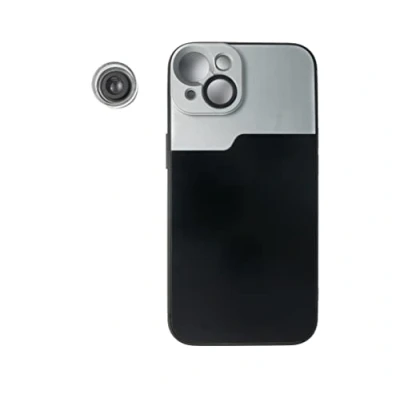 Abbildung von SYSTEM S Makro Linse 30x Mikroskop Filter mit Hülle in Schwarz für iPhone 13