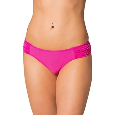 Abbildung von Aquarti Damen Bikinihose mit seitlichen Raffungen, Farbe: Pink, Größe: 40