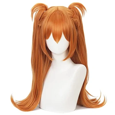 Abbildung von HIROAKIYA Asuka Langley Wig Orange, Cosplay Clip Ponytails with Cap