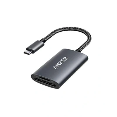 Abbildung von Anker PowerExpand 2 in 1 USB C SD 4.0 Speicherkartenleser mit dualen Konnektoren, kompatibel SDXC, SDHC, SD, MMC, RS Micro UHS II und I Karten