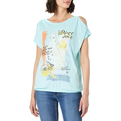 Abbildung von CECIL Damen 316339 T Shirt, Burn Out Lagoon Blue, S