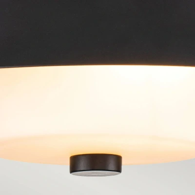 Abbildung von Elstead Lighting BOWTIE F MB Badezimmerleuchte Deckenleuchte E14 2x40W IP44 Stahl mattschwarz, Opalglas weiß H:10.2cm B:25.4cm dimmbar, mit