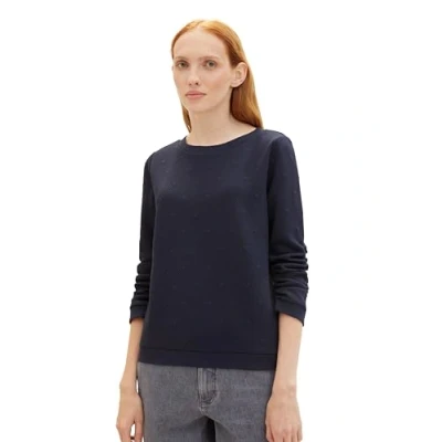 Abbildung von TOM TAILOR Denim Damen Sweatshirt mit Logo Print, sky captain blue, M