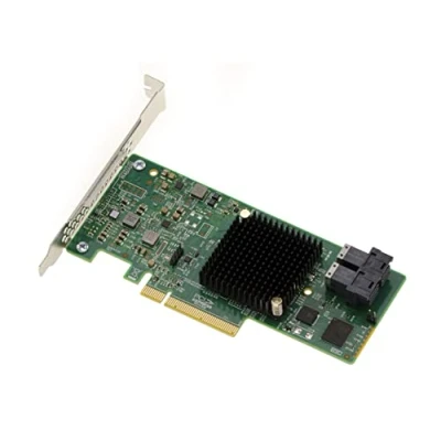 Abbildung von KALEA INFORMATIQUE PCIe 3.0 SAS 12GB Controller Karte mit 8 internen Ports. OEM Modell 9300 8i 3008 Fusion MPT 2.5 Chipsatz.