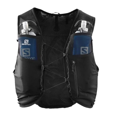 Abbildung von Salomon Adv Hydra Vest 8 Unisex Hydrationsweste Trail running Wandern MTB, Komfort und Stabilität, Schneller Zugriff auf Flüssigkeitszufuhr, Einfaches Design, Schwarz, M