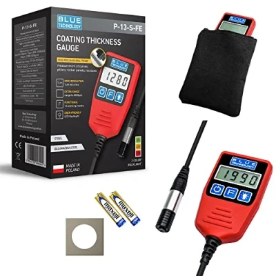 Abbildung von BLUE Technology Professional Schichtdickenmessgerät Lackdickenmessgerät Kugelsonde P 13 S FE Stahl Coating Thickness Gauge Lacktester für Auto Hergestellt in EU
