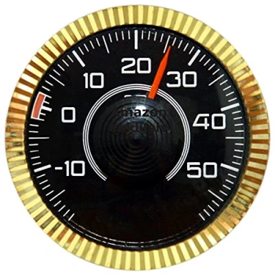 Abbildung von Original 1977 Bimetall Thermometer von HR mit Magnet und Halter Art. 2803