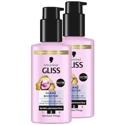 Abbildung von GLISS Glanz Booster Haarserum (2x 100 ml), Haarpflege Serum sorgt für brillanten Glanz, Leave in langanhaltend seidiges, 100% stärkeres Haar