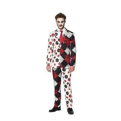Abbildung von Suitmeister Herren Men Suit Business Anzug Hosen Set,Rot Clown,L