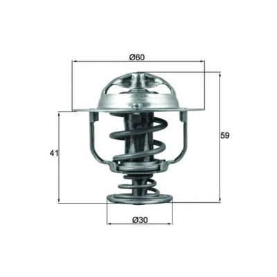 Abbildung von MAHLE ORIGINAL TX 177 82D Kühlwasserthermostat 82 60 mit Dichtung TOYOTA: HILUX 3 Pick up, Land Cruiser Prado 90, 120