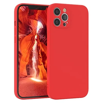Abbildung von EAZY Case Silikonhülle für iPhone 12 Pro Max Hülle Silikon Rot weich stoßfeste Handyhülle Schutzhülle mit Kameraschutz Dünn Premium Schutz Cover TPU Phone Bumper in