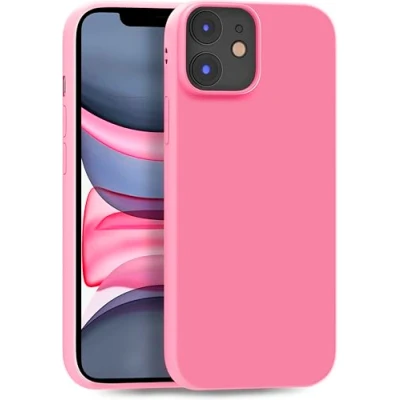 Abbildung von MyGadget Hülle kompatibel mit iPhone 11 robuste Handyhülle TPU Case Slim Silikonhülle Back Cover Kratzfest Schutzhülle matt Rosa