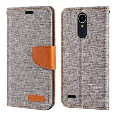 Abbildung von LG K8 2017 Hülle, Oxford Leder Wallet Case mit Soft TPU Back Cover Magnet Flip für Phoenix 4