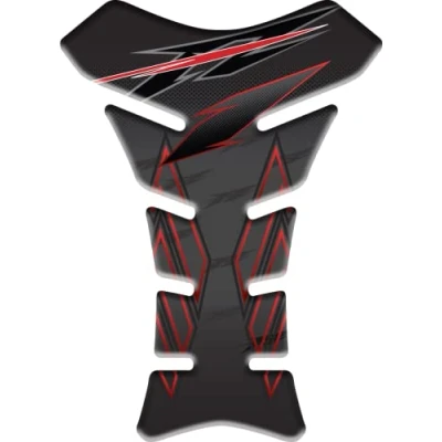 Abbildung von Tankpad aus Kunstharz, 3D Effekt, kompatibel mit Yamaha Fz1 Fz1n Fz1s Fazer (Schwarz Rot)